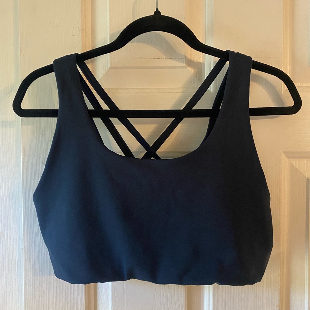 Senita Athletics Navy Strappy Sports Bra